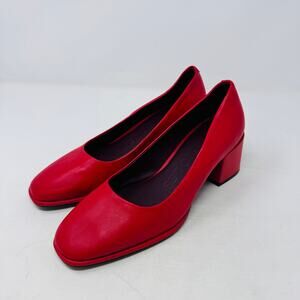 AEROSOLES Bold Red Block Heels
